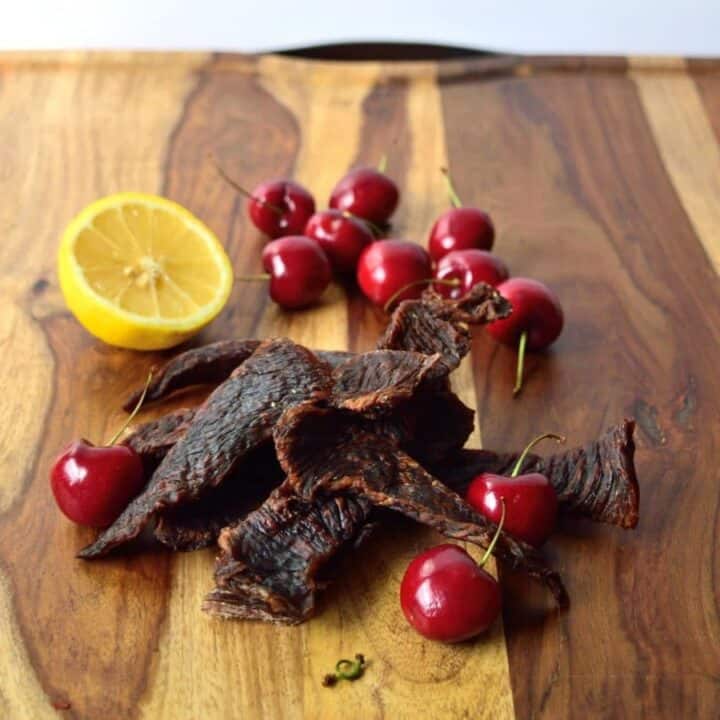 Sweet Cherry Beef Jerky Finished Square
