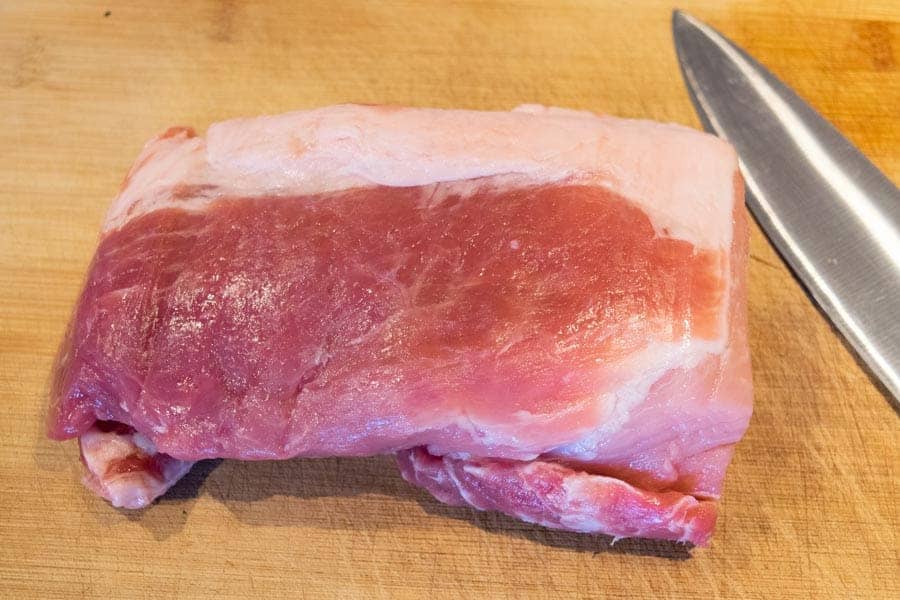 Pork loin on the cutting board
