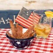 Citrus Bourbon with american flag and bourbon with lemon
