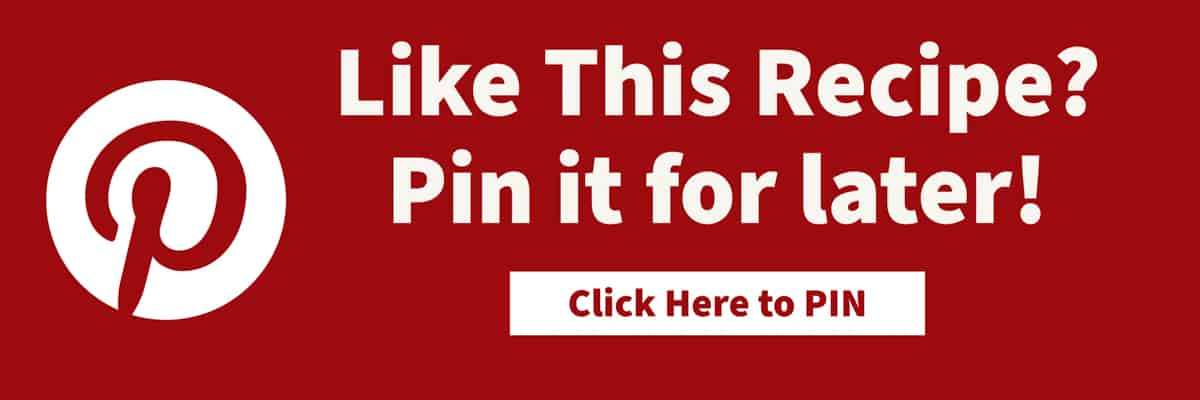 Image asking people to pin recipe to pinterest. Red background wth pinterest logo
